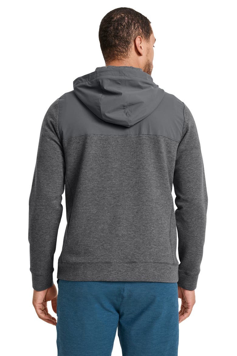 Mens EverActive Mixed Media 1/2 Zip Hoodie, Alternate, color, Grey Heather