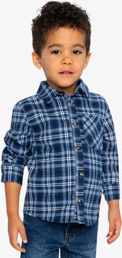 Deux par Deux Plaid Button Front Chest Pocket Shirt