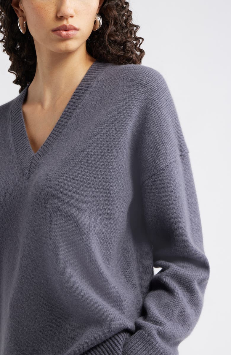 Nordstrom V-Neck Wool & Cashmere Sweater, Alternate, color, Grey Agate