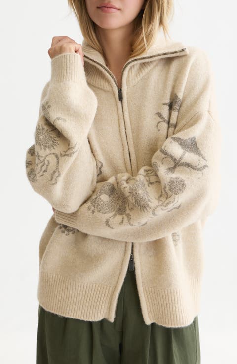 Printed Oversized Cardigan