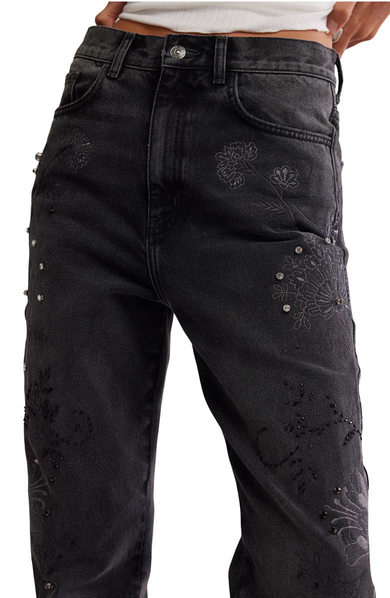 Free People Irie Embellished Bootcut Jeans, Alternate, color, Phantom