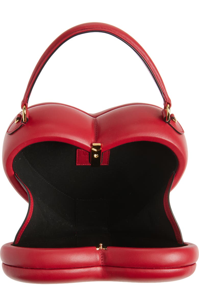 Moschino Love Me Logo Strap Leather Crossbody Bag, Alternate, color, Red 500 Oa0