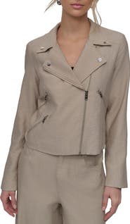 DKNY Crinkle Moto Jacket