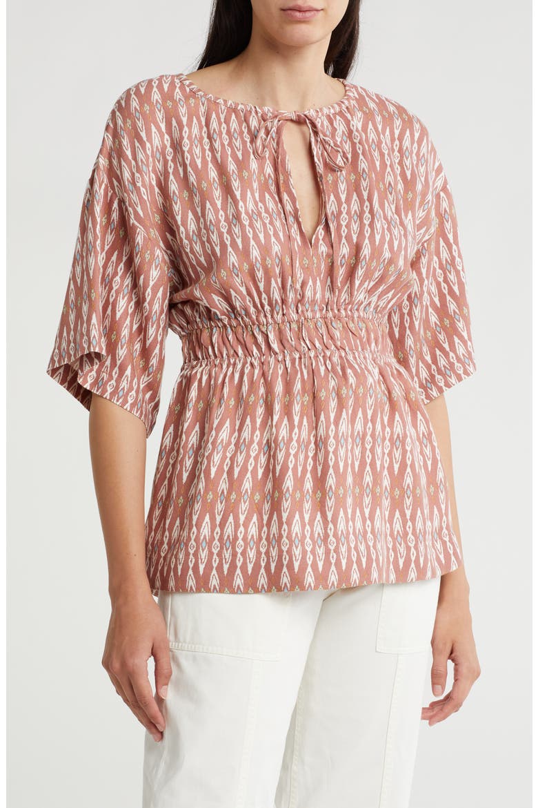 Renae Split Neck Top, Main, color, CANYON ROSE MULTI