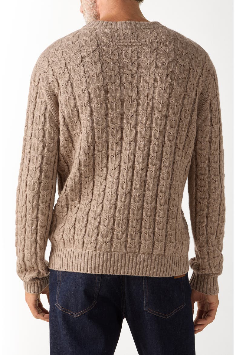 Beige Mélange Linen, Cashmere & Silk Crewneck Sweater, Alternate, color, BEIGE MELANGE