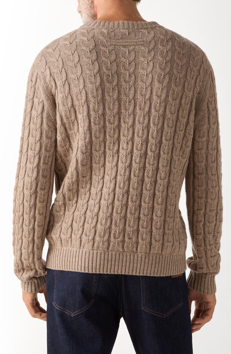 ZEGNA Cable Stitch Linen, Cashmere & Silk Sweater, Alternate, color, 