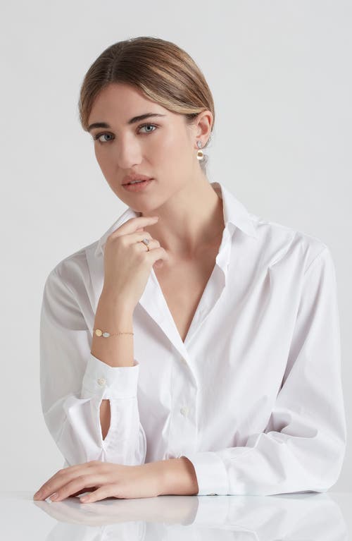 Marco Bicego Lunaria 18k Yellow Gold And Diamond Petite Double Leaf Bracelet In Gold