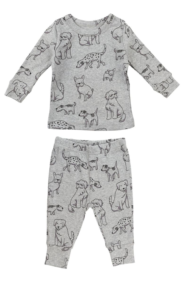 Oliver & Rain 2-Pack Organic Cotton Fitted Two-Piece Pajamas, Alternate, color, 