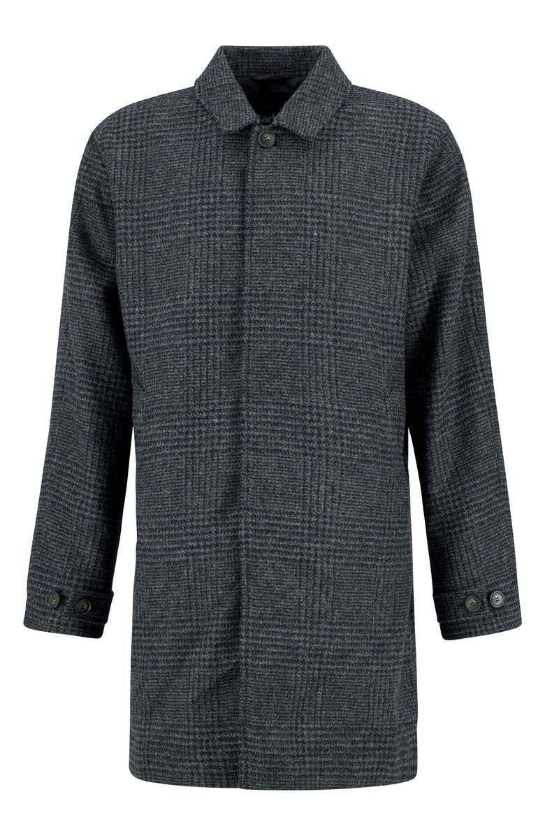 Barbour Lorden Plaid Wool Overcoat, Alternate, color, Charcoal