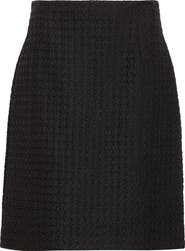 Lafayette 148 New York High Waist Textured Houndstooth Jacquard Skirt