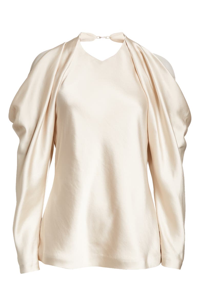 Simkhai Marisa Draped Cold Shoulder Open Back Blouse, Alternate, color, 