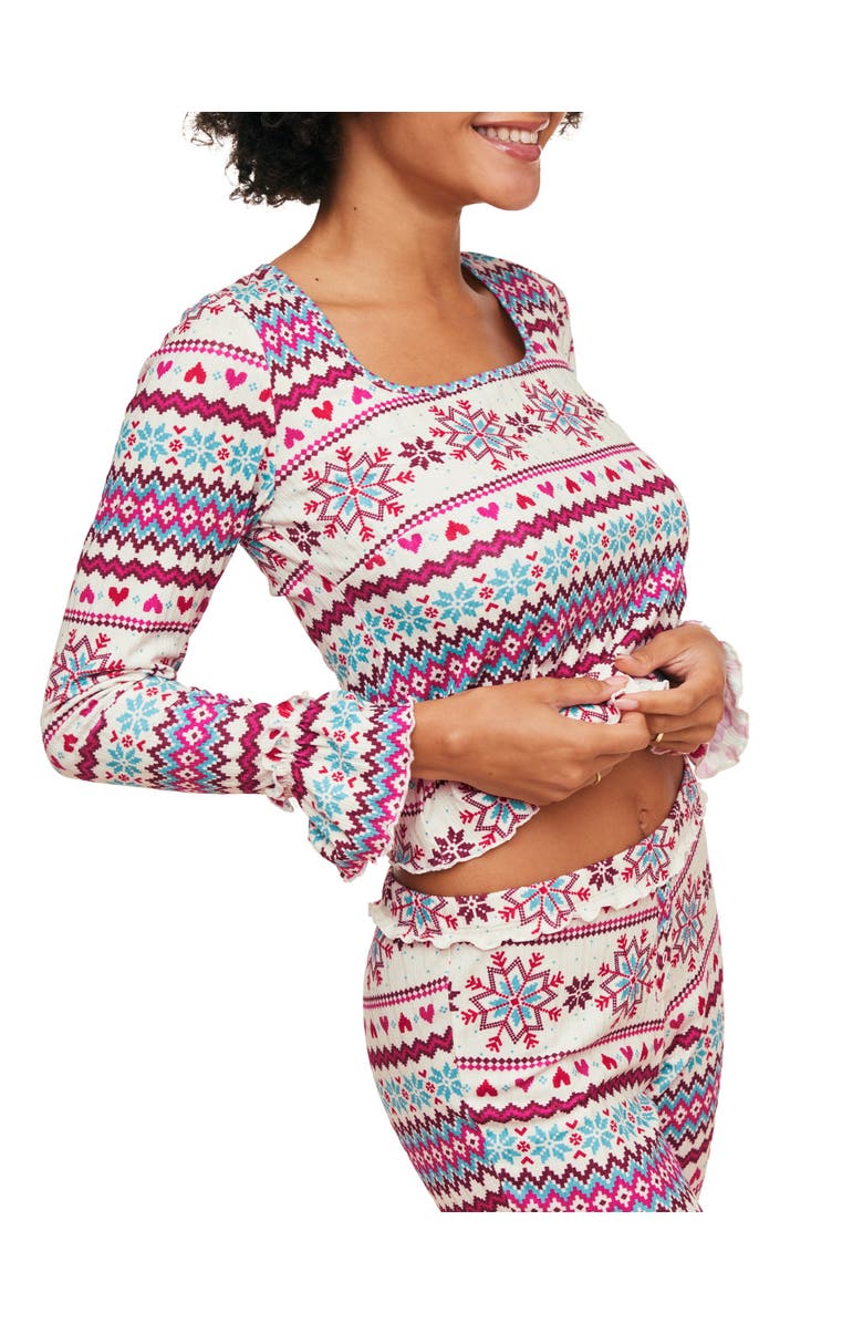 Adore Me Audra Pajama Long Sleeve Top & Legging Set, Alternate, color, Novelty White