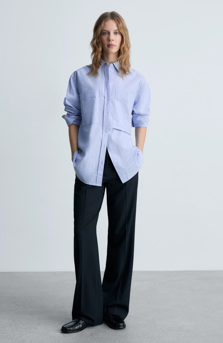 MANGO Pinstripe Suit Pants, Alternate, color,