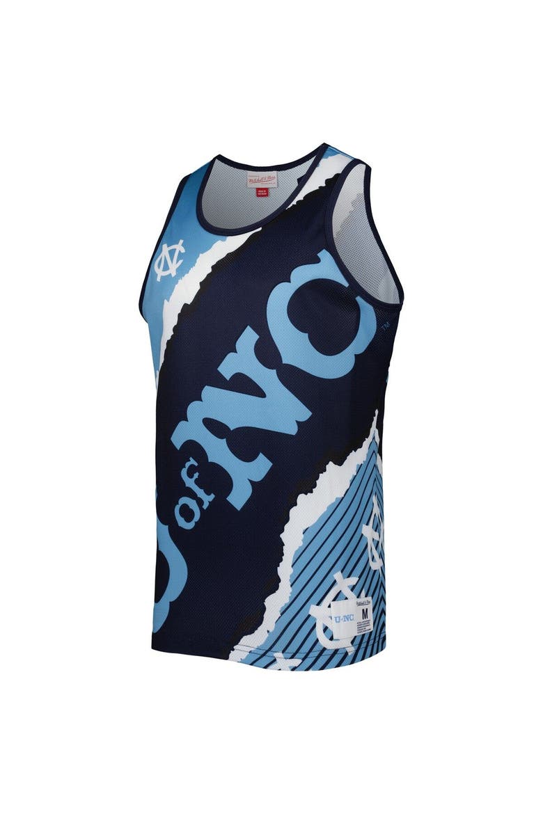 Men's Mitchell & Ness Navy/Carolina Blue North Carolina Tar Heels Jumbotron 2.0 Sublimated Tank Top, Alternate, color, Navy