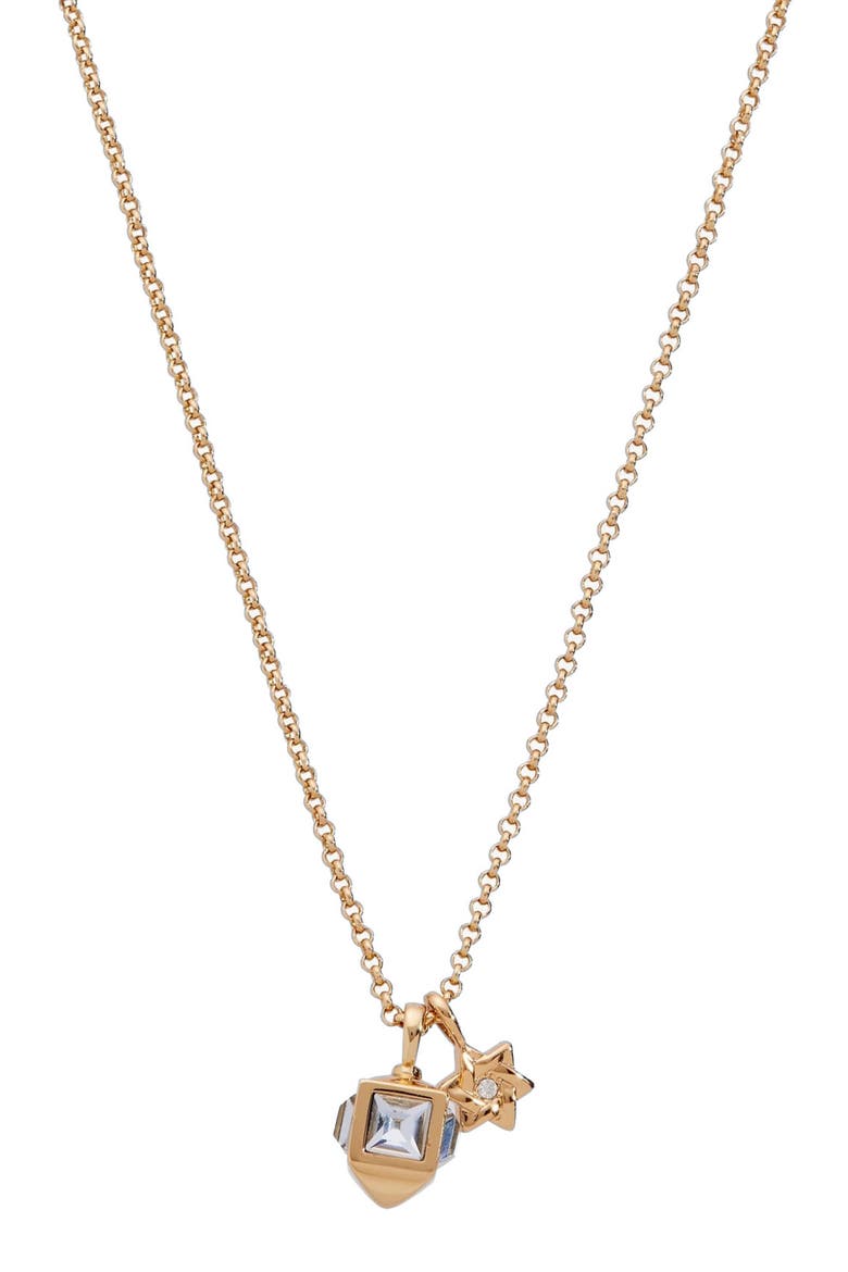 Hanukkah Duo Charm Necklace, Main, color, Gold