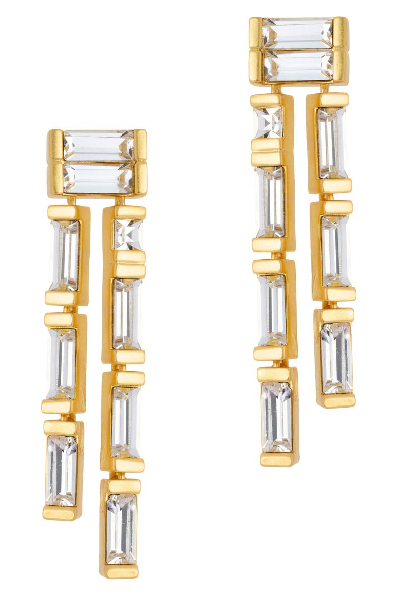 Livia Linear Crystal Drop Earrings, Alternate, color, GOLD TONE / CLEAR CRYSTAL