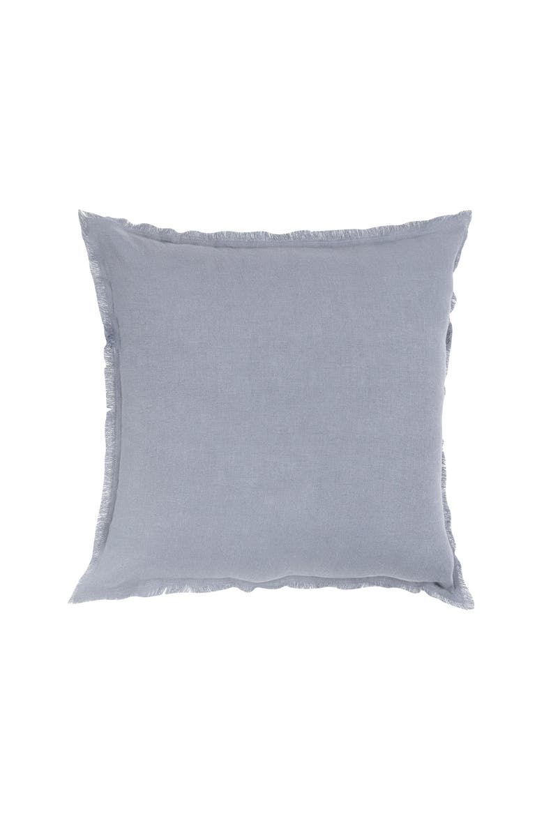 Soft Fringe Linen Pillow with Down Insert, Main, color, Chambray Blue