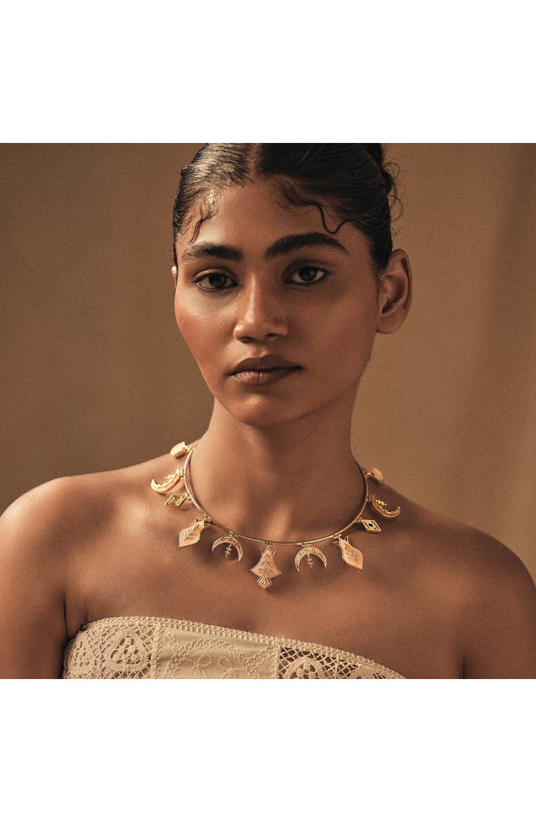 Dhwani Bansal Hamsa Necklace, Alternate, color, Gold Plated