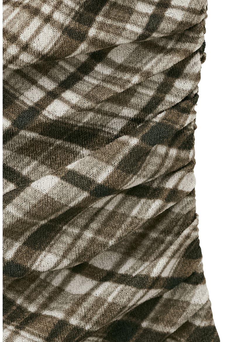 Plaid Draped Sleeveless Top, Alternate, color, BROWN