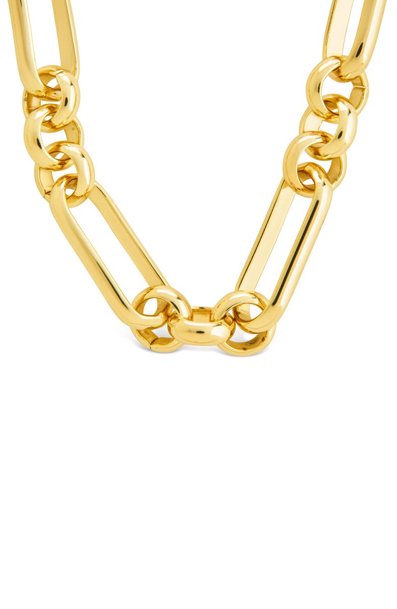 Sterling Forever Donata Mixed Link Chain Necklace, Alternate, color, Gold