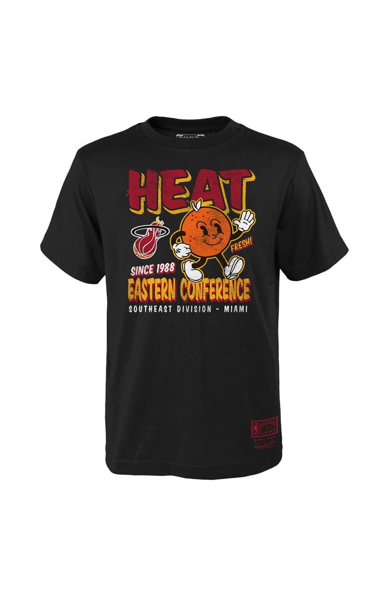 Mitchell & Ness Youth Mitchell & Ness Black Miami Heat Concession Food Character T-Shirt, Main, color, Black