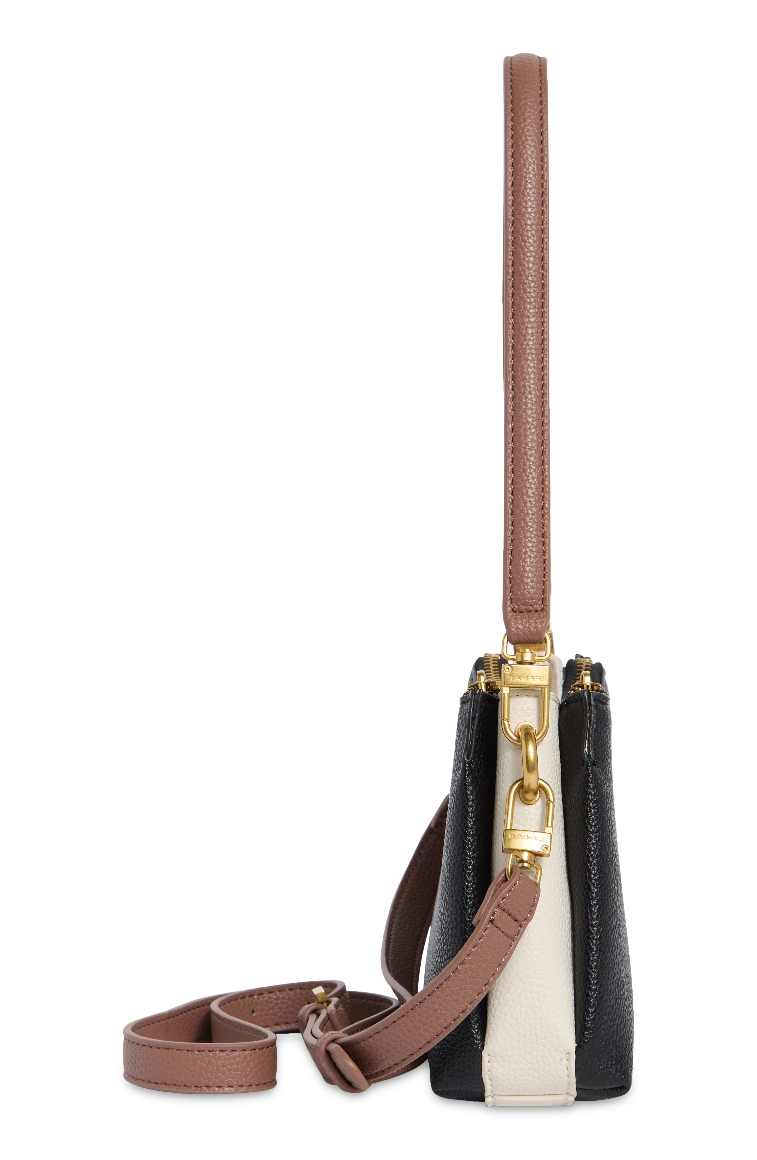 Tahari Eastside Crossbody Bag, Alternate, color, Black Block