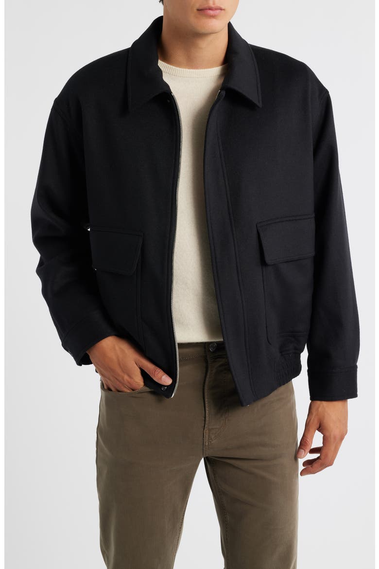 Virgin Wool & Cashmere Jacket, Main, color, BLACK