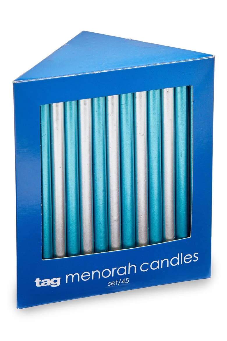 Hanukkah Metallic Taper Candles, Main, color, BLUE MULTI