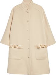 Valentino Garavani Bow Trim Wool & Cashmere Coat