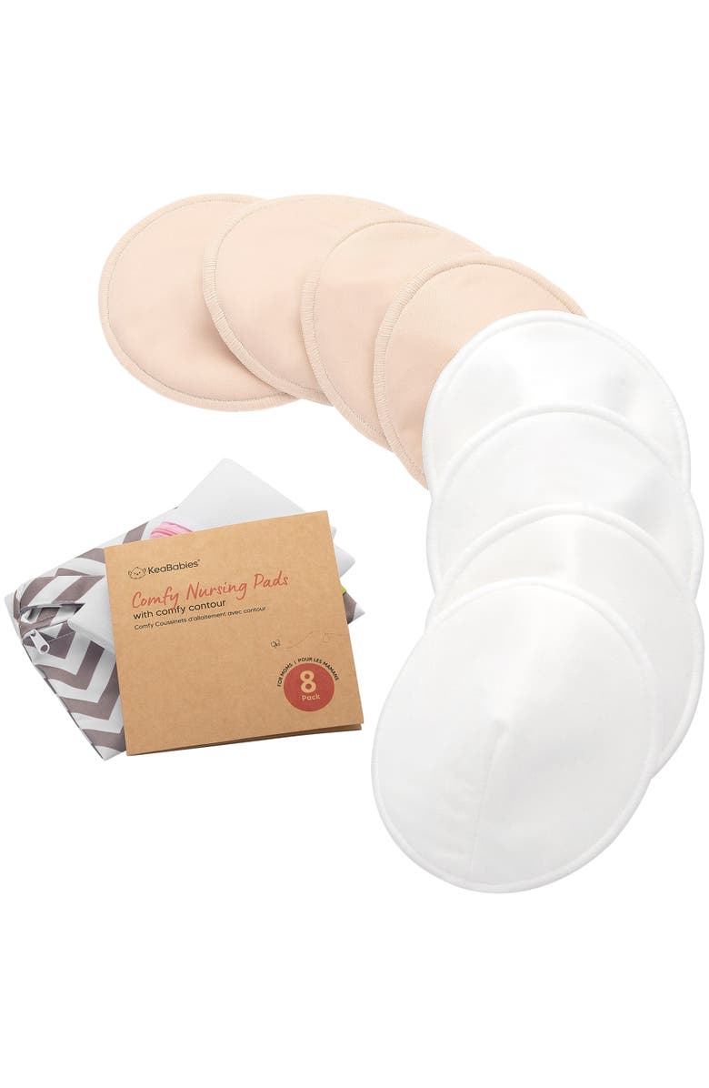 KeaBabies 8-Pack Comfy Nursing Pads, Main, color, Bare Beige
