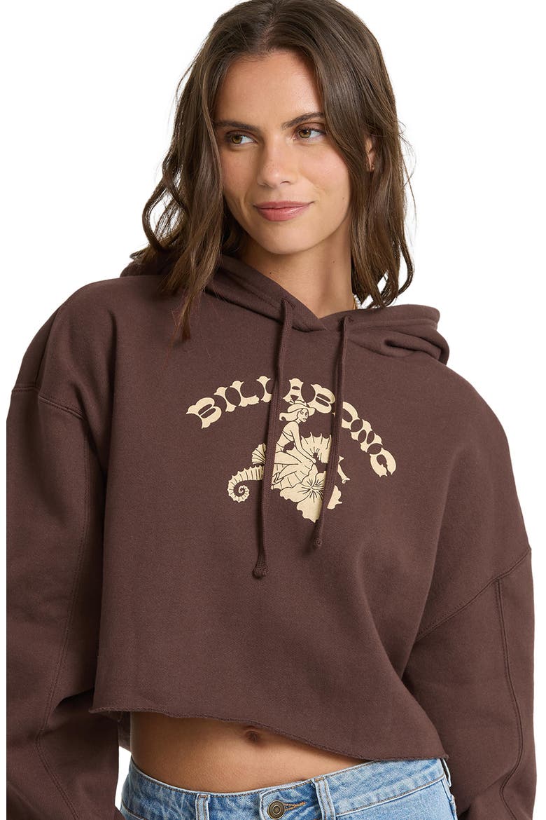 Giddy Up Graphic Oversized Cropped Hoodie, Alternate, color, TEAK
