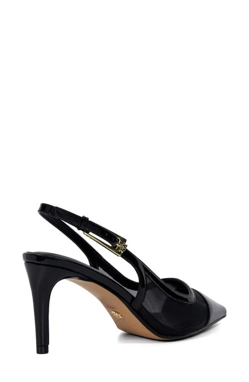 Dune London Closed Genuine Calf Hair Slingback Pointed Toe Pump In Black