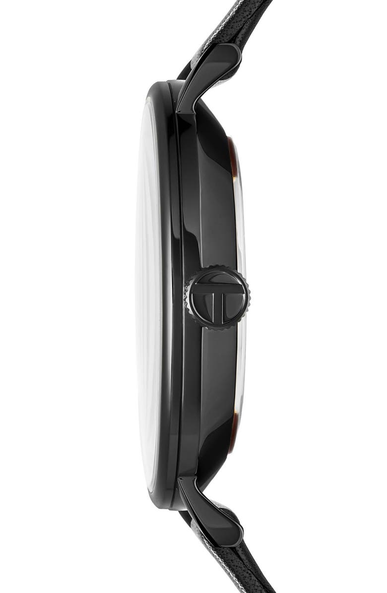 Ted Baker Gents Leather Strap Watch, 41mm, Alternate, color,