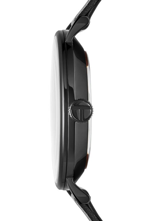 TED BAKER TED BAKER GENTS LEATHER STRAP WATCH, 41MM