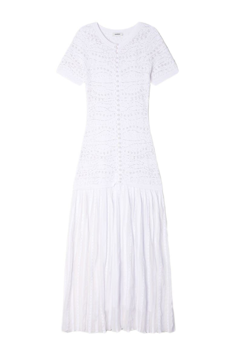 Beaded knit maxi dress, Alternate, color, White