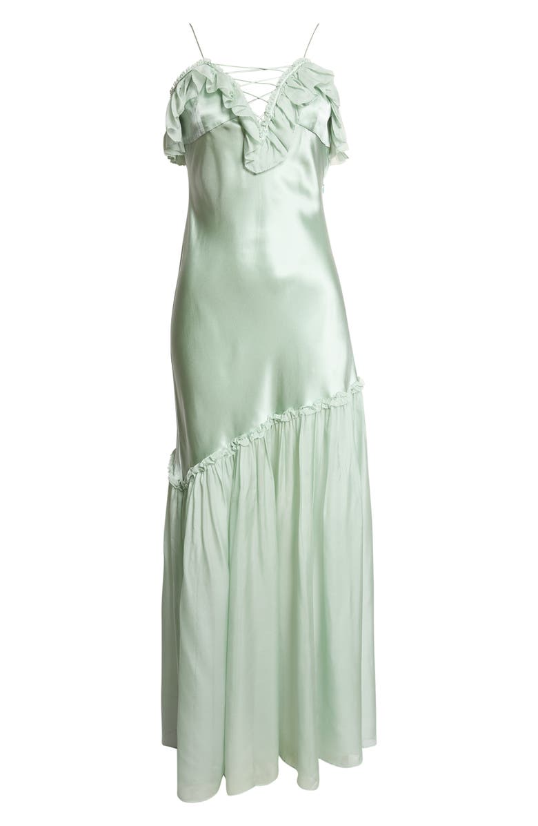 Ulla Johnson Elaria Ruffle Silk Gown, Main, color, Celadon
