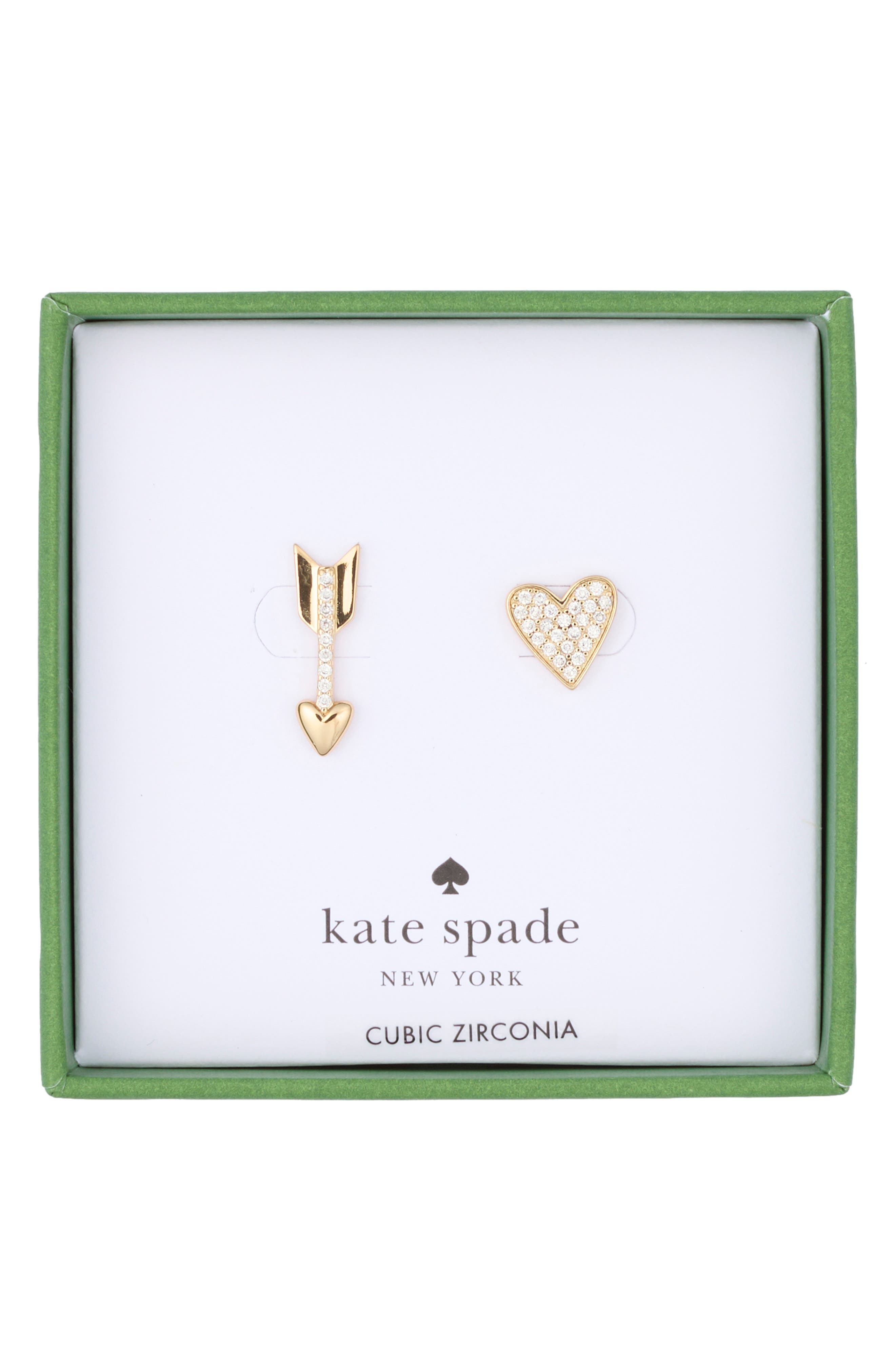 Cubic Zirconia Asymmetrical Heart Stud Earrings