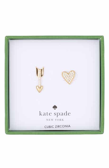 Cubic Zirconia Asymmetrical Heart Stud Earrings