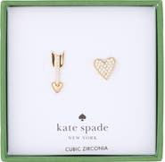 Kate Spade New York Cubic Zirconia Asymmetrical Heart Stud Earrings