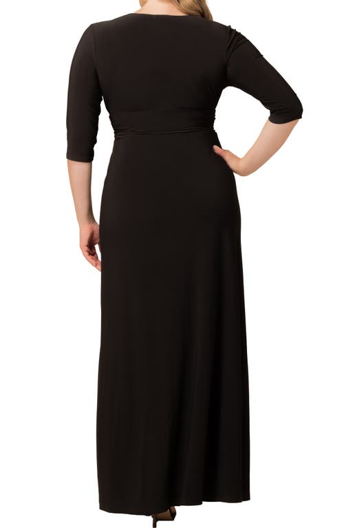 Kiyonna Evening Romance Stretch Jersey Gown In Black