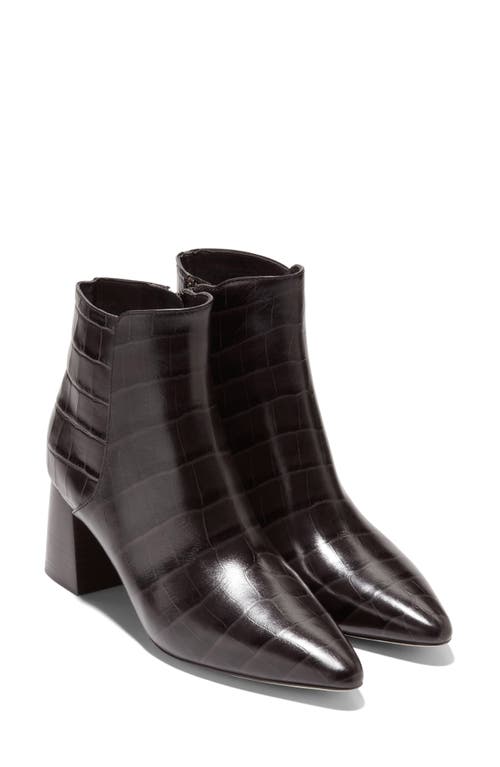 Cole Haan Catlyn Bootie In Dark Chocolate Croc