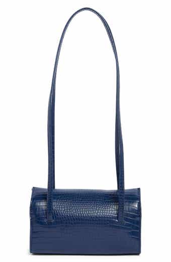 Mini Croc Embossed Faux Leather Barrel Bag