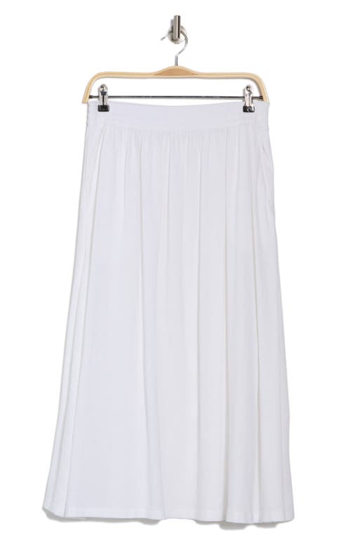 Shop Caslon ® Floral Linen Blend Pull-on Skirt In White