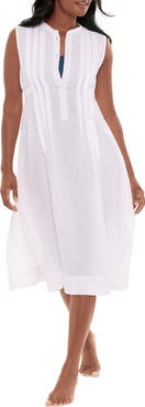 Miraclesuit® Pleated Sleeveless Beach Cover-Up Midi Dress