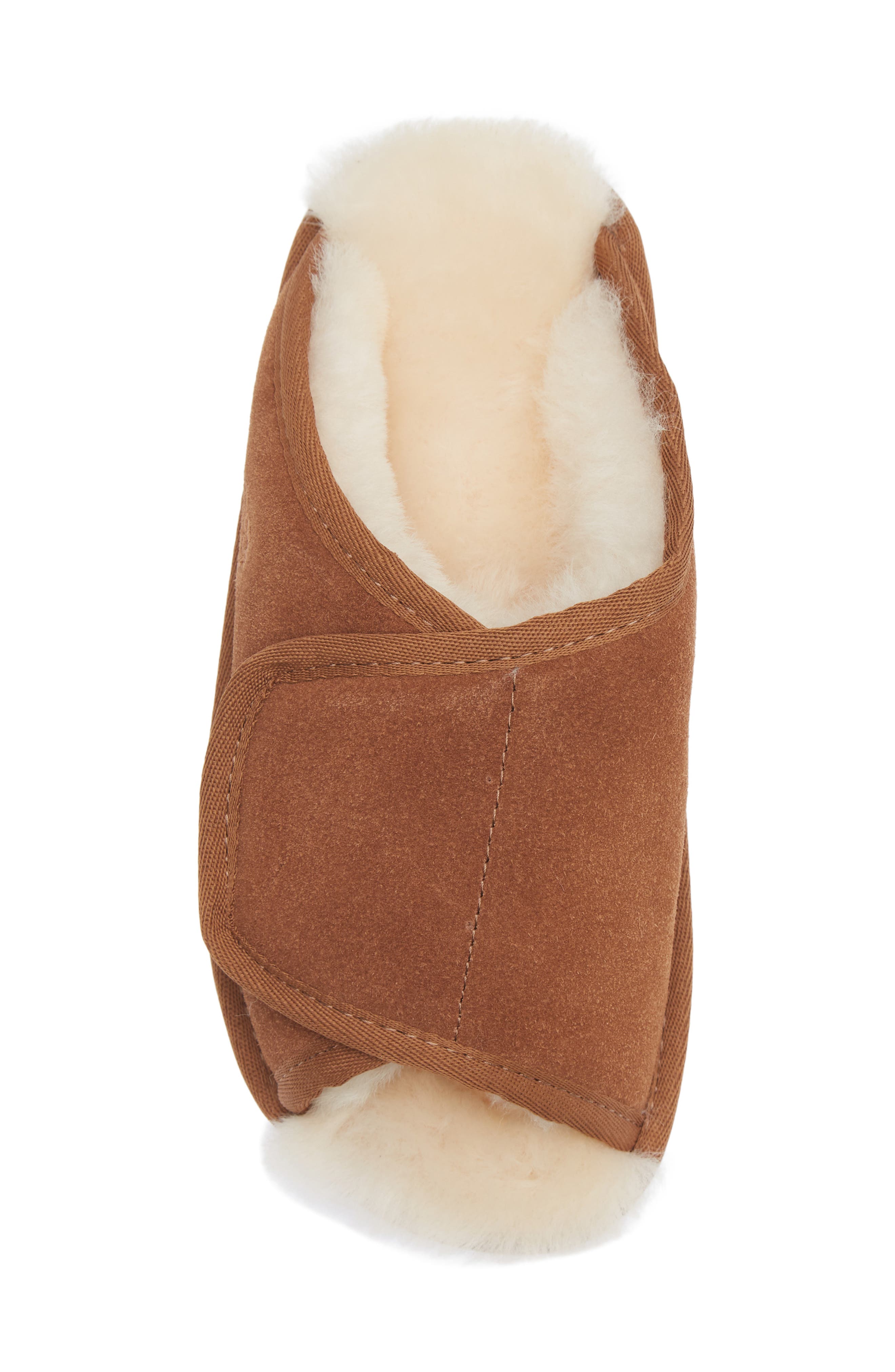 Ladies Wrap Leather Slipper, Alternate, color, CHESTNUT