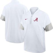 Nike Men's Nike White Alabama Crimson Tide 2025 Sideline Short Sleeve Quarter-Zip Coach Jacket