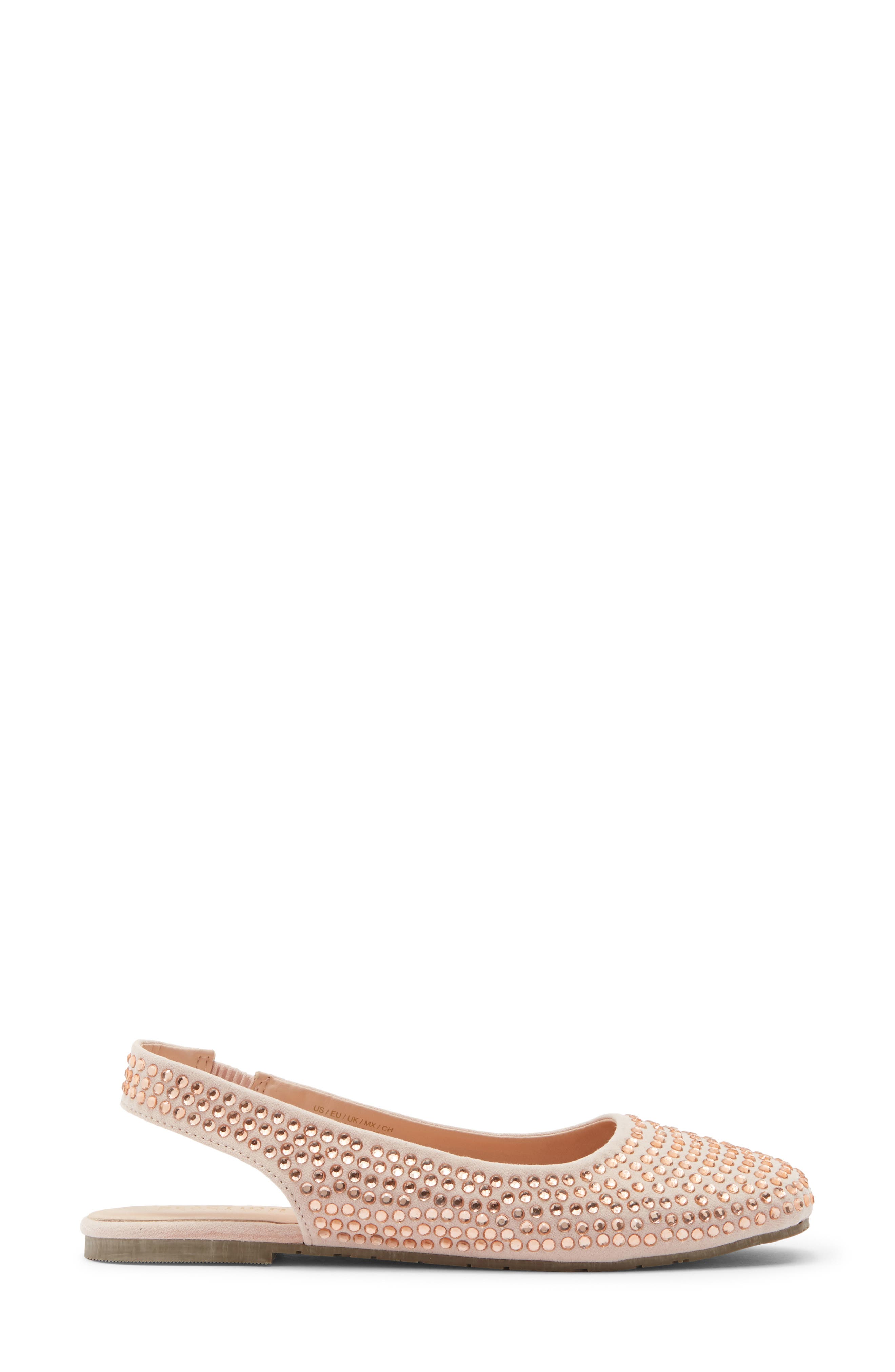 Reaction Kenneth Cole Esme Rhinestone Embellished Slingback Flat, Alternate, color, Blush Microsuede