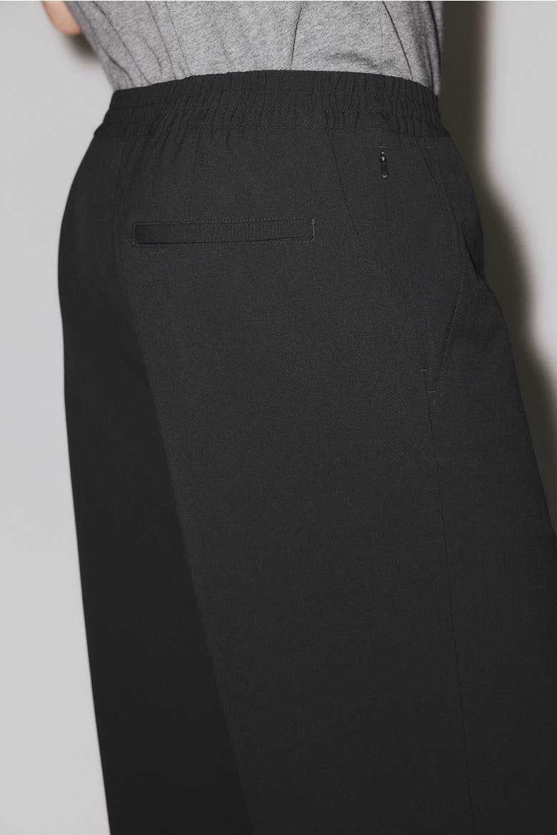 Four-way Stretch Wide Pull-on Trousers, Alternate, color, Black