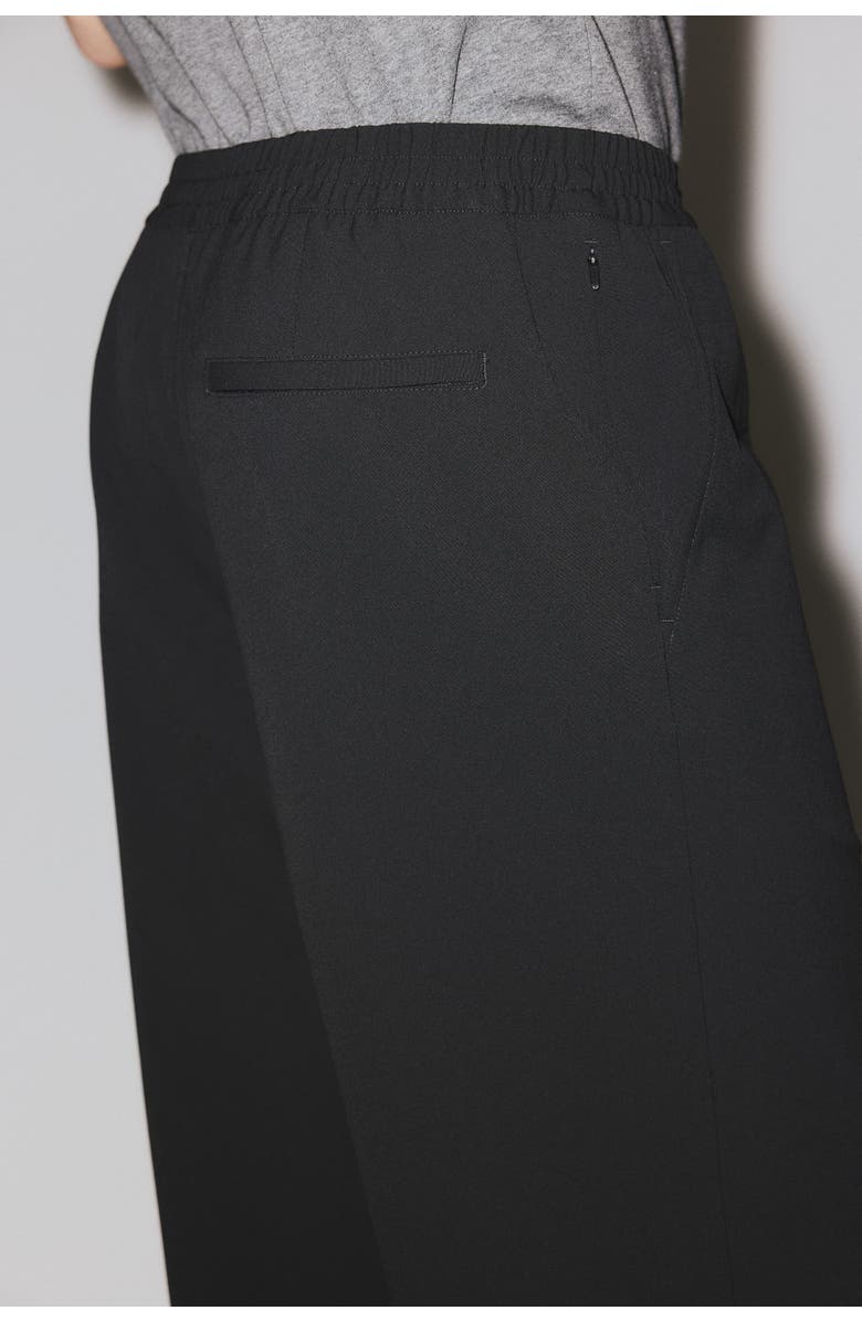 H&M Four-way Stretch Wide Pull-on Trousers, Alternate, color, Black