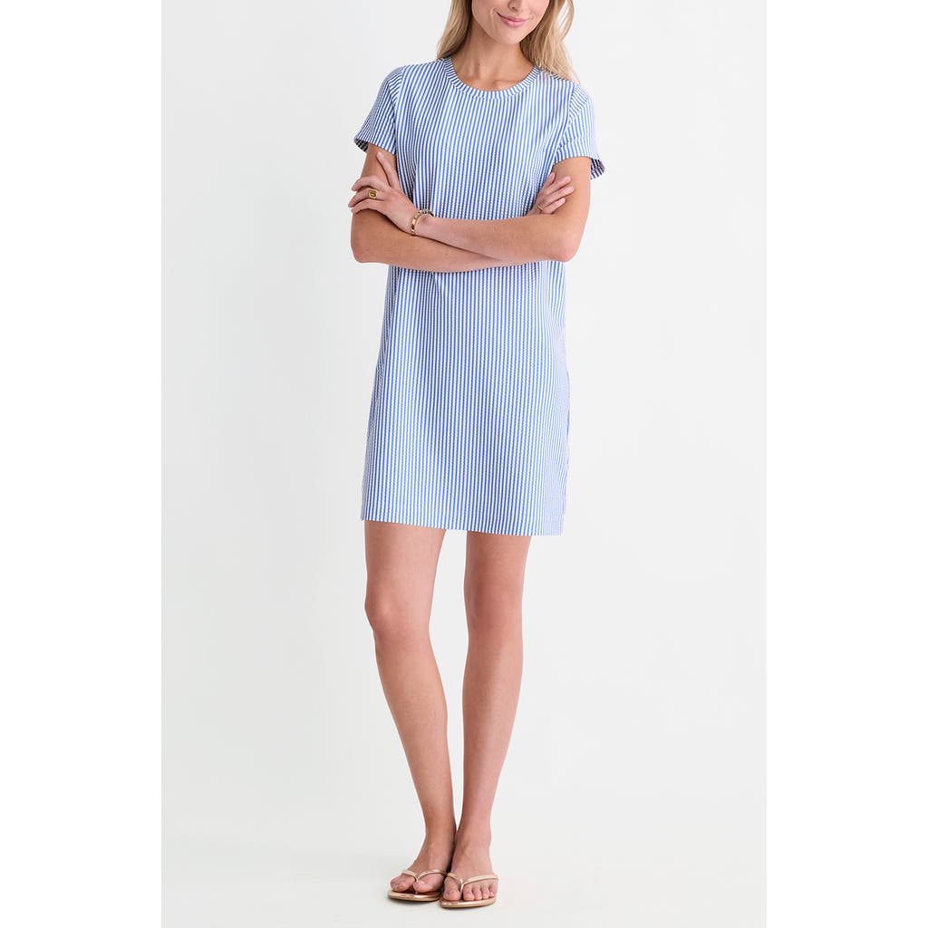 vineyard vines Seersucker Stripe Knit Dress in Feeder Breaker Blue at Nordstrom, Size Medium